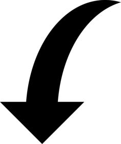 Down Curved Arrow Outline Svg Vector, Free Vectors File